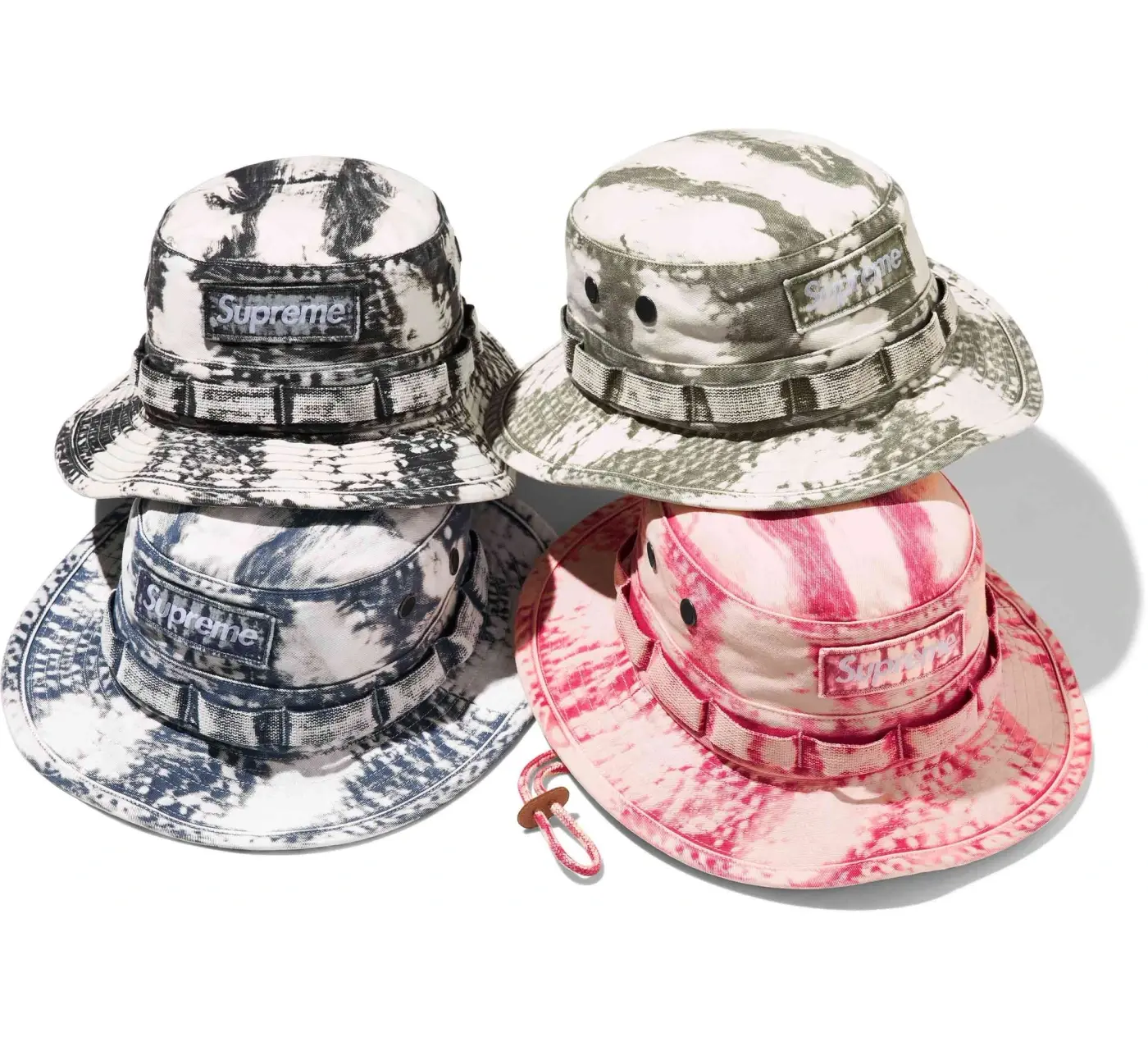 Supreme Bleached Chino Boonie Black S/M