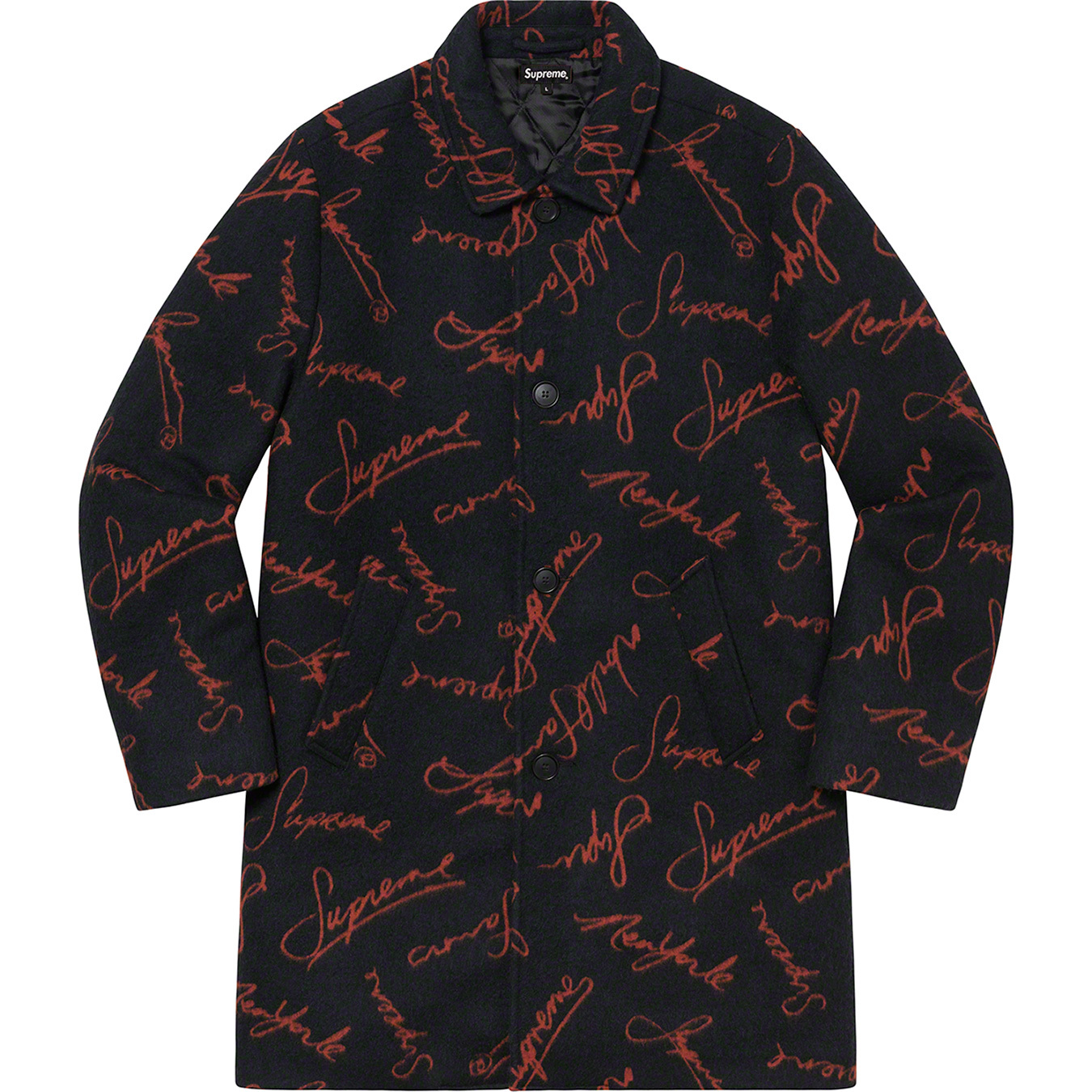 Script Logos Wool Overcoat | Supreme 20fw