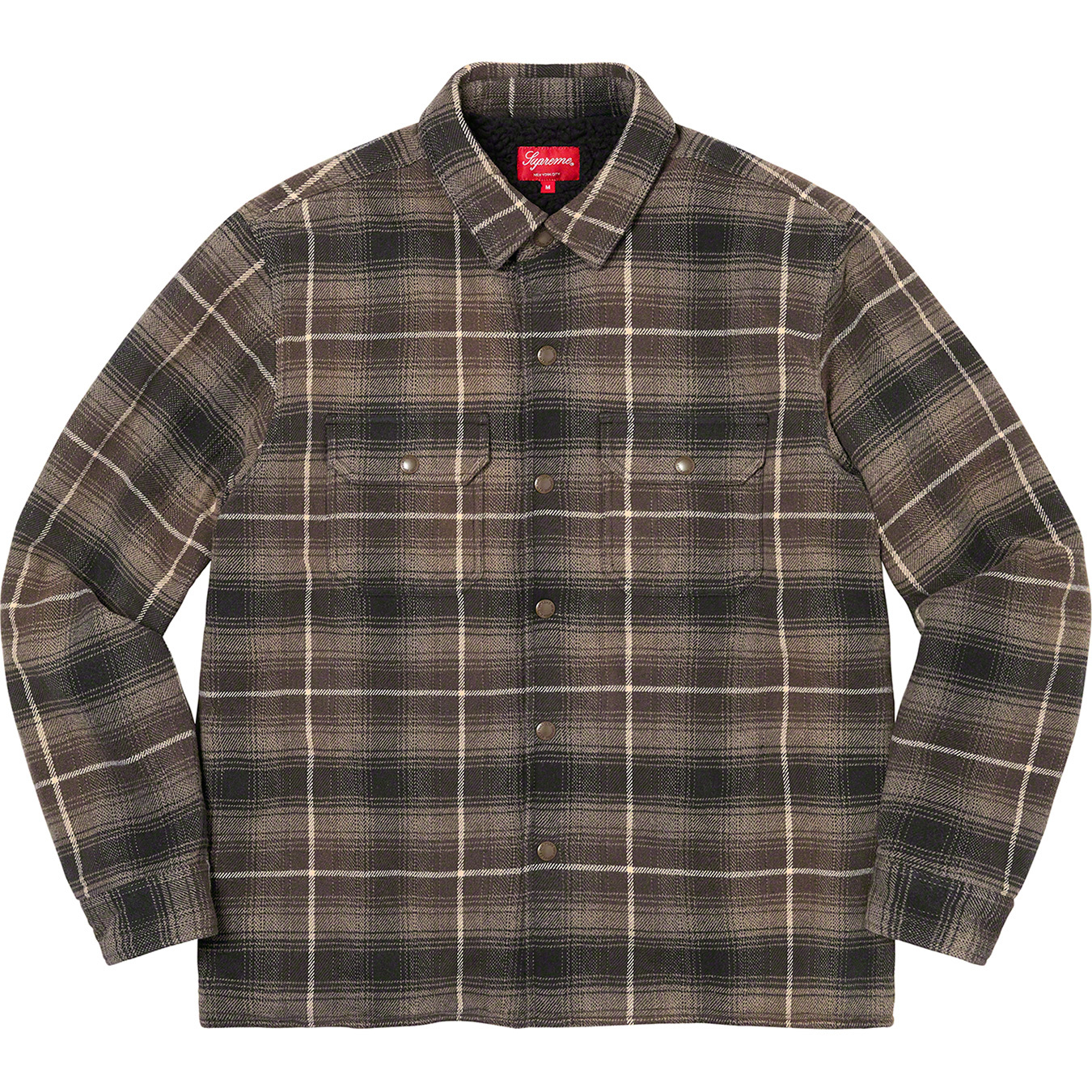 Faux Shearling Lined Flannel Shirt | Supreme 22fw