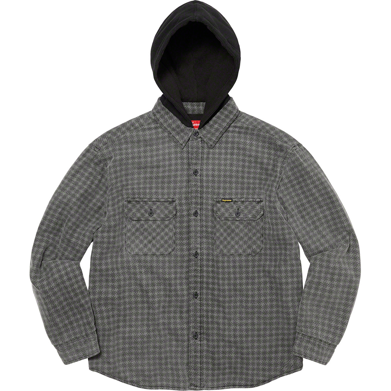 Houndstooth Flannel Hooded Shirt | Supreme 22fw