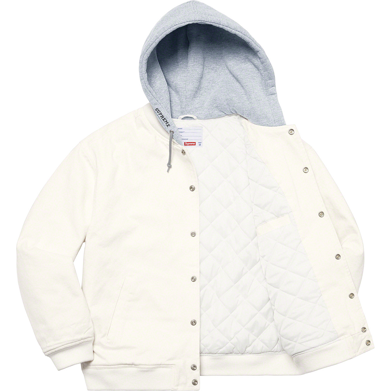 Hooded Twill Varsity Jacket | Supreme 22ss