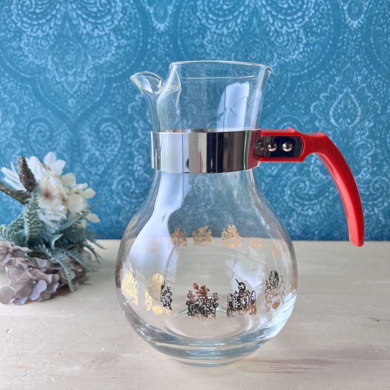 カメイグラス モダンガラスピッチャー カラフェ サーバー ゴールド